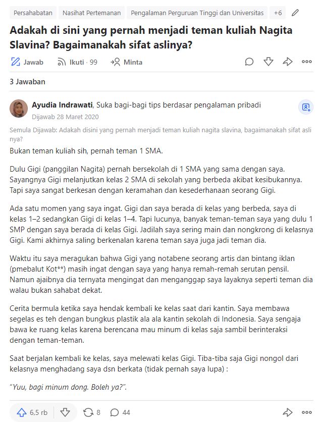 Sifat Asli Nagita Slavina Dibongkar Teman Semasa SMA, Kejadian ‘Random’ Ini Sampai Tak Terlupakan