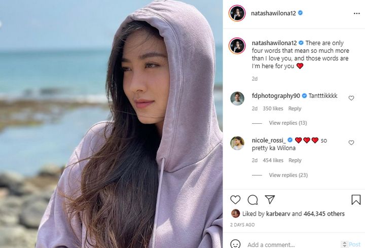 Natasha Wilona Tulis Caption Romantis, Reaksi Netizen Begini