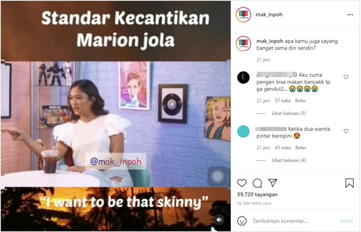 Ngaku Tak Pernah Insecure, Marion Jola Ungkap Standar Kecantikan Versinya