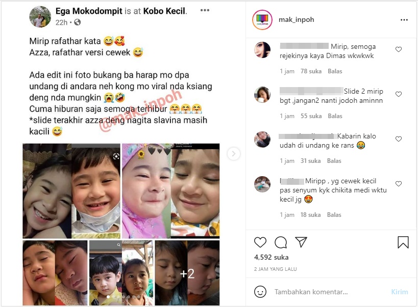 Heboh Bocah Perempuan Disebut Mirip Putra Raffi Ahmad, Netter: Rafathar Versi Cewek
