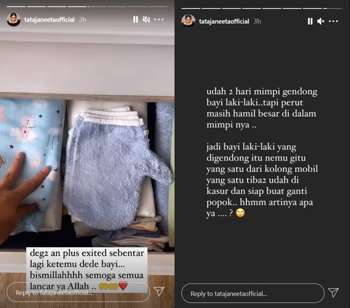 Jelang Lahiran, Tata Janeeta Ceritakan Mimpi Aneh Gendong Bayi