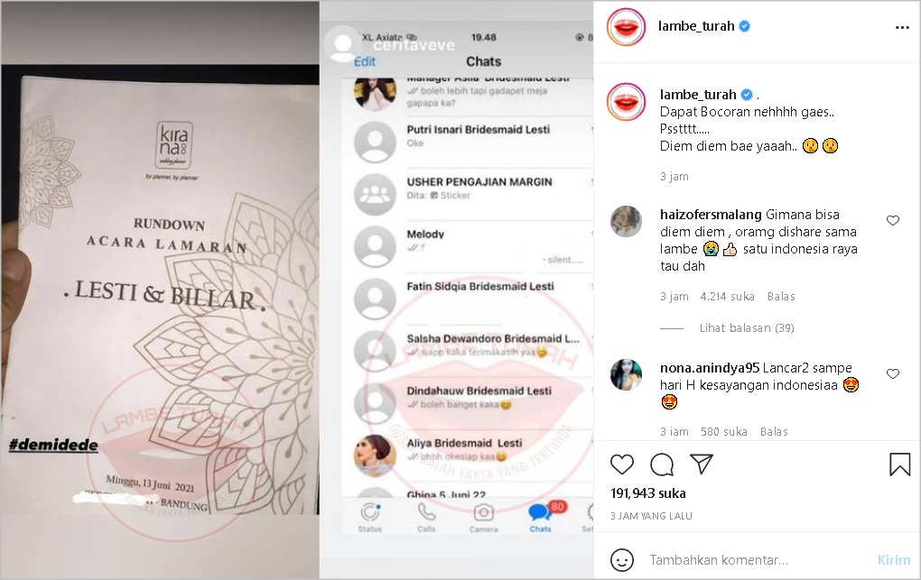 Daftar Bridesmaid Jelang Momen Lamaran Lesty Kejora dan Rizky Billar Bocor, Muncul Nama Ini Disorot