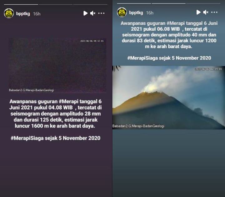Gunung Merapi Kembali Muntahkan Awan Panas Dengan Estimasi Jarak Luncur Capai 1,6 Kilometer