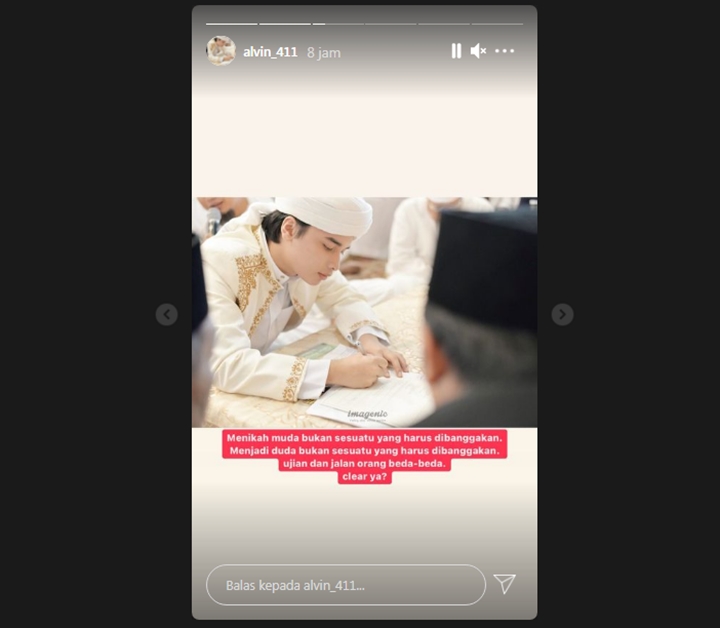 Bakal Jadi Duda, Alvin Faiz Sebut Nikah dan Cerai Muda Bukan Hal Membanggakan