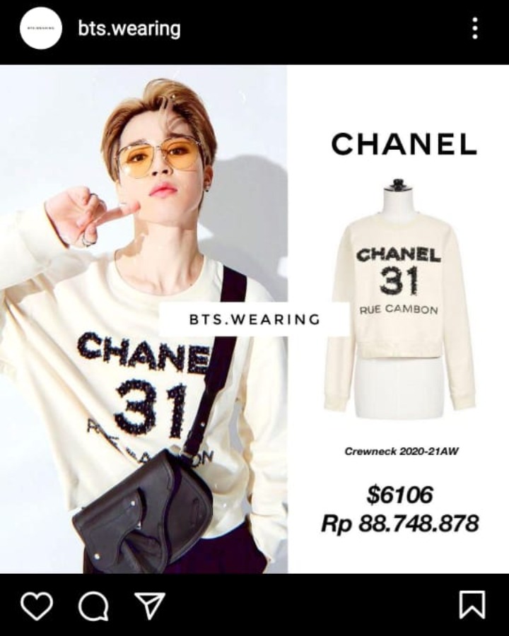 Menggunakan <i>Crewneck 2020-21 AW</i> Jimin tampil sangat imut