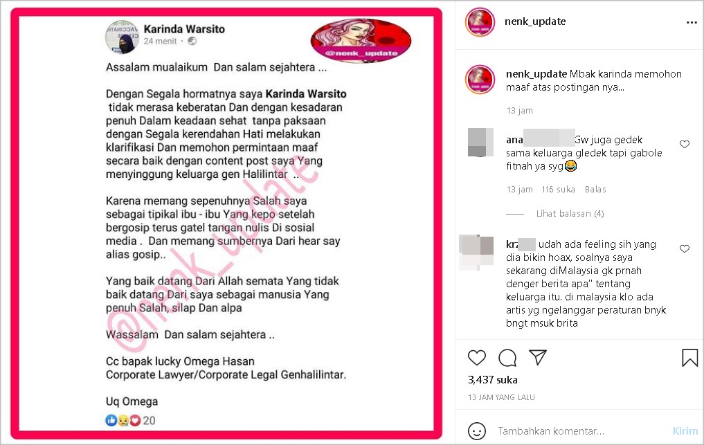 Penyebar Isu Gen Halilintar Bikin Muak di Malaysia Minta Maaf, Ungkap Sumber Ceritanya