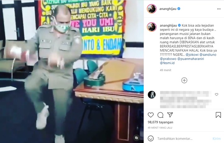 Anang Hermansyah Ngamuk Lihat Video Satpol PP Rusak Ukulele Musisi Jalanan