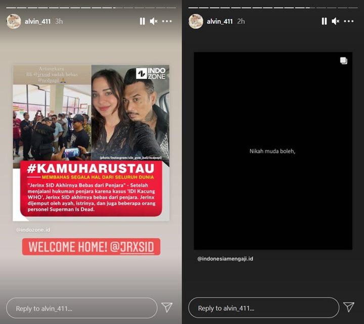 Alvin Faiz Beri Dukungan Untuk Jerinx SID yang Bebas, Status \'Boleh Nikah Muda\' Justru Disorot