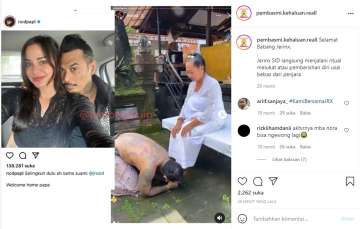 Bebas dari Penjara, Jerinx Langsung Cium Kaki Ibunda Saat Jalani Upacara Melukat
