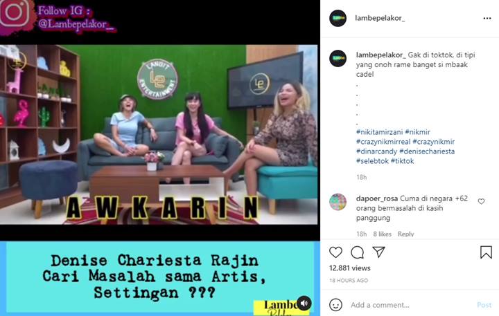 Nikita Mirzani Dukung Denise Chariesta Soal Sempat Ribut dengan Awkarin, Terkuak Fakta Ini