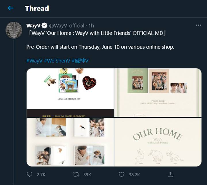 WayV merilis merchandise bersama dengan hewan peliharaan mereka