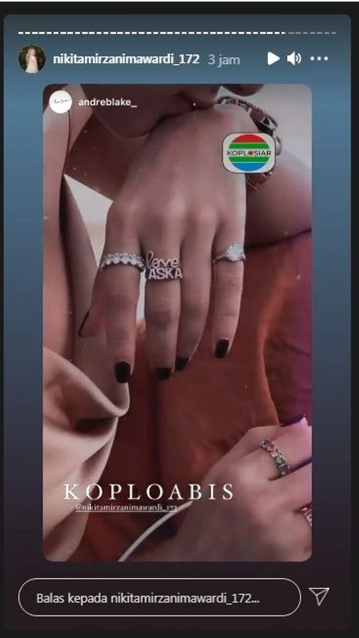 Nikita Mirzani Beri Penjelasan Soal Cincin \'Love Aska\'