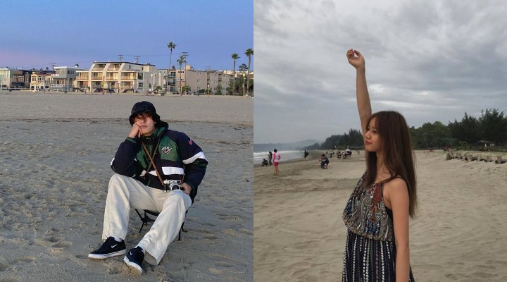 Meskipun pose berbeda, kencan makin manis di pantai