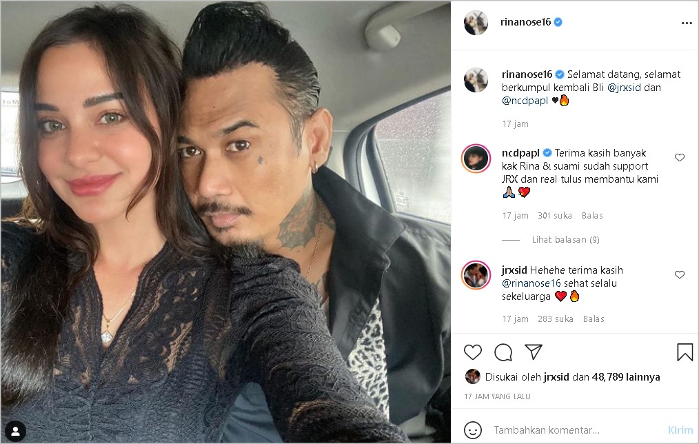 Rina Nose Sambut Kebebasan Jerinx SID dari Penjara, Komentar Manis Nora Alexandra Disorot