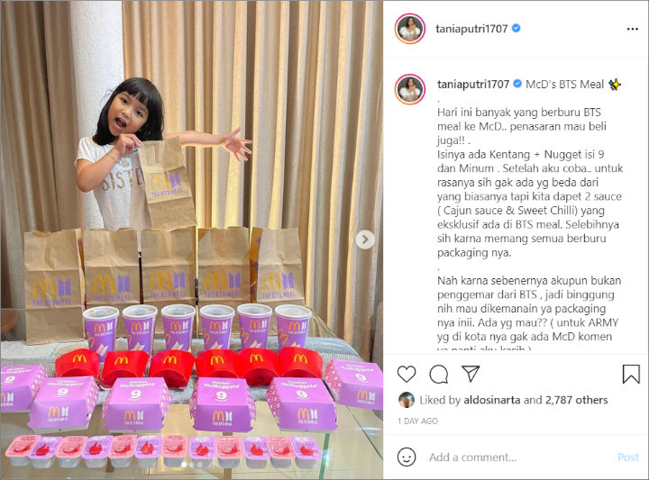 Tania Putri Bagikan Kemasan BTS Meal, Nikita Mirzani Jelaskan Soal Cincin \'Love Aska\'-Topik Pagi