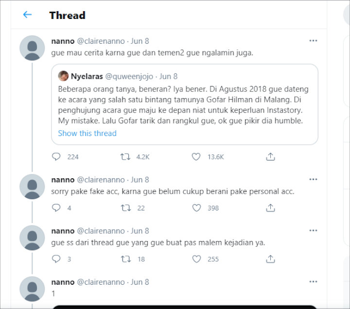 Muncul Lagi Korban Ngaku Dilecehkan Gofar Hilman, Klaim Diperlakukan Tak Kalah Bikin Trauma