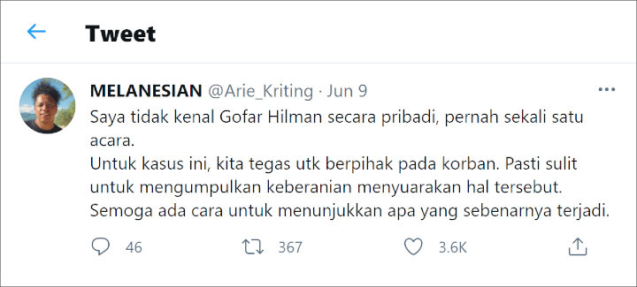 Tak Kenal Gofar Hilman, Arie Kriting Tegas Sebut Bakal Berpihak Pada Korban Pelecehan