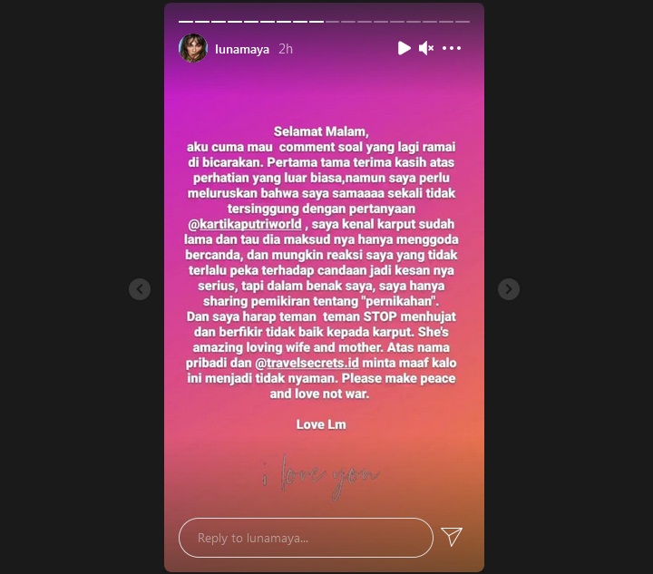 Luna Maya ‘Pasang Badan’ Bela Kartika Putri, Akui Tak Tersinggung Saat Didesak Segera Menikah