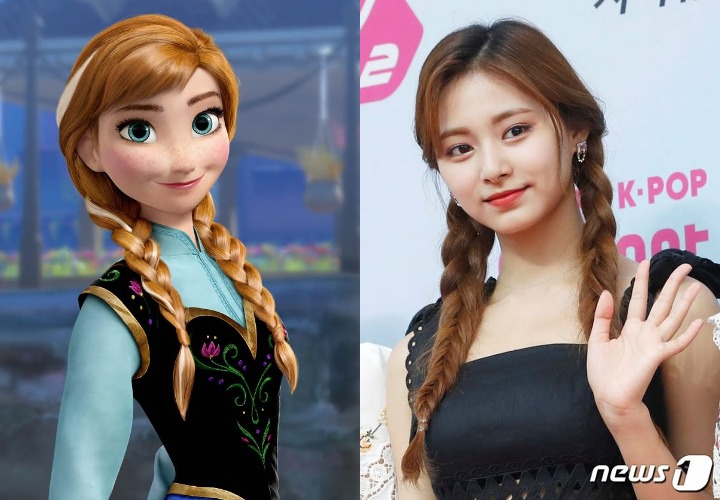 Gaya Tzuyu dengan Rambut Kepang Dua seperti Anna