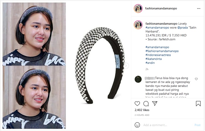 Disebut Mirip Sabut Cuci Piring, Bando Amanda Manopo Ternyata Capai Belasan Juta Rupiah