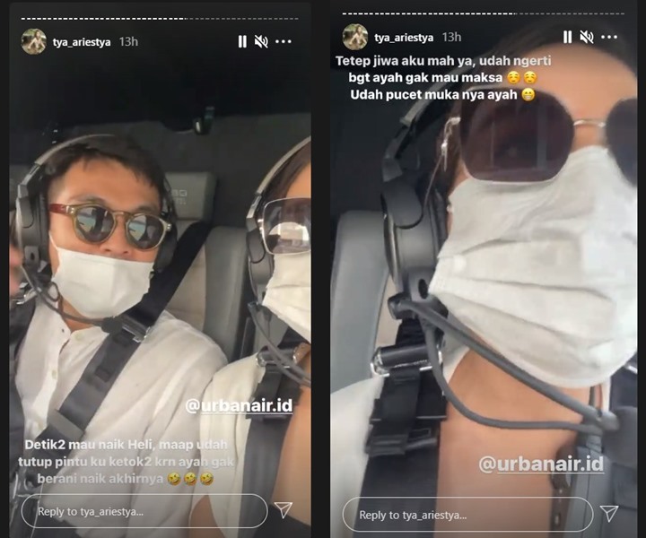 Punya Claustrophobia, Tya Ariestya Ungkap Ketakutan Sang Suami Saat Berada di Dalam Helikopter