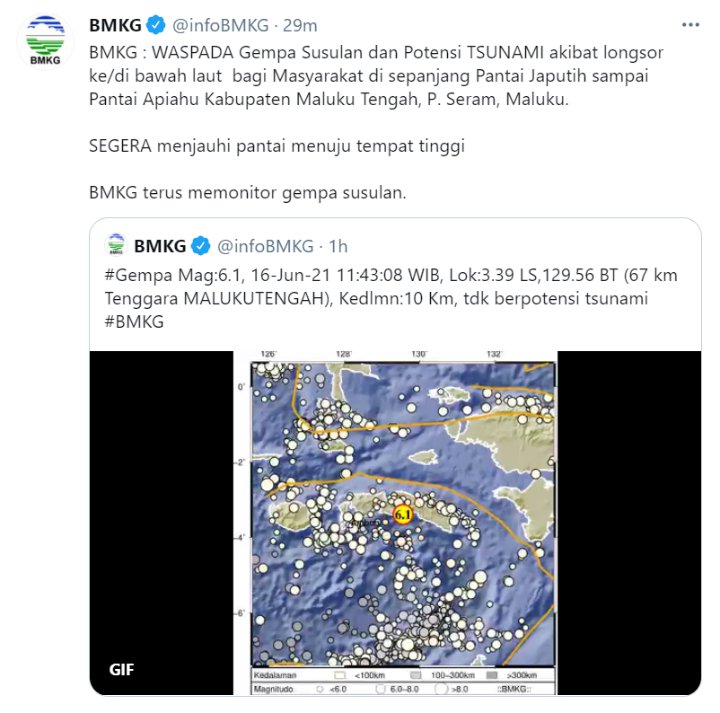 BMKG Desak Warga Maluku Waspada Potensi Tsunami Usai Gempa 6,1 M Mengguncang