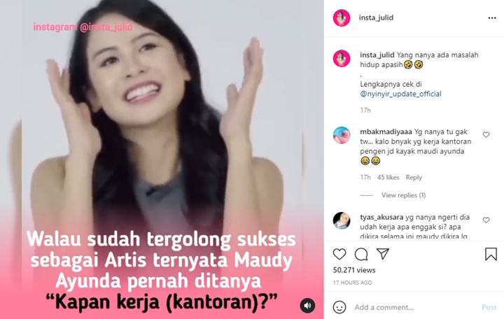 Sukses Jadi Artis, Maudy Ayunda Syok Sering Ditanya \'Kapan Kerja Beneran\'