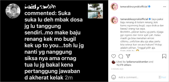 Tamara Bleszynski Ancam Perkarakan Hukum