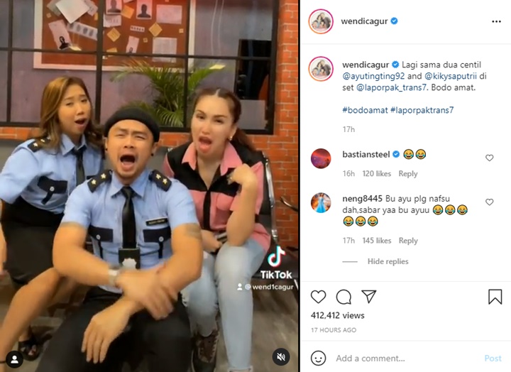 Main TikTok Bareng Wendi Cagur dan Kiky Saputri, Ayu Ting Ting Disebut Paling Nafsu