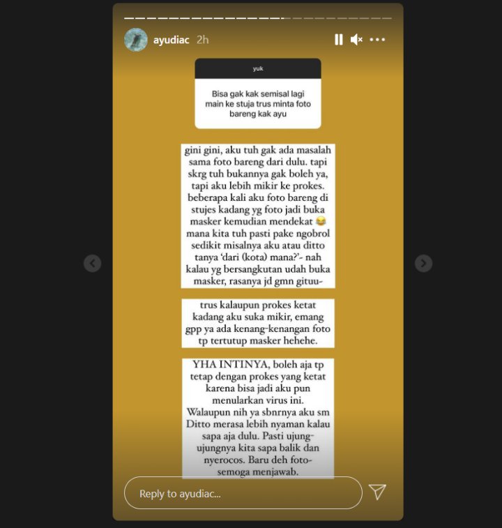 Ayudia Bing Slamet Beber Alasan Kini Enggan Diajak Foto Fans
