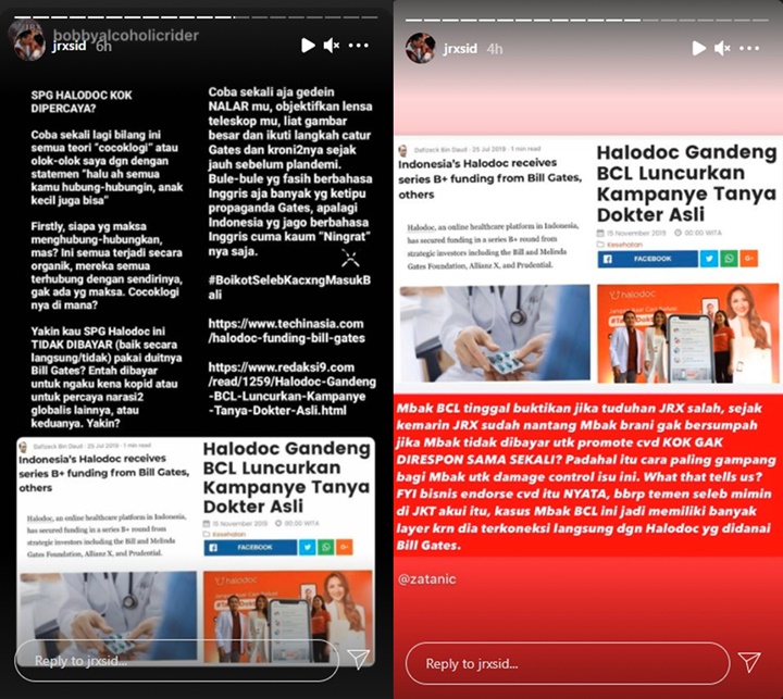Jerinx SID Desak BCL Klarifikasi Soal Dibayar Sakit Covid, Beber Bukti Jika Bill Gates Terlibat?