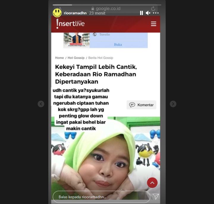 Rio Ramadhan Komentari Sinis Perubahan Rahmawati Kekeyi yang Makin Cantik