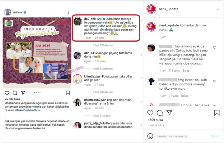 Rizki DA Protes Usai Foto Lama dengan Lesty Kejora Dipajang di Akun Indosiar