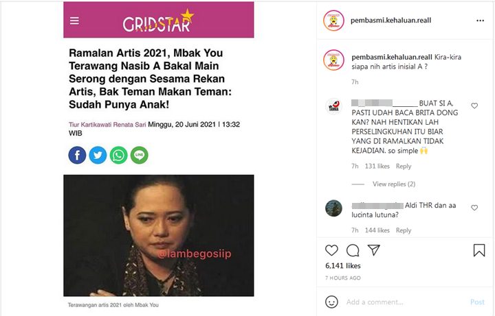 Mbak You Terawang Ada Artis Inisial A Punya Anak Tapi Selingkuh dengan Rekannya, Siapa?