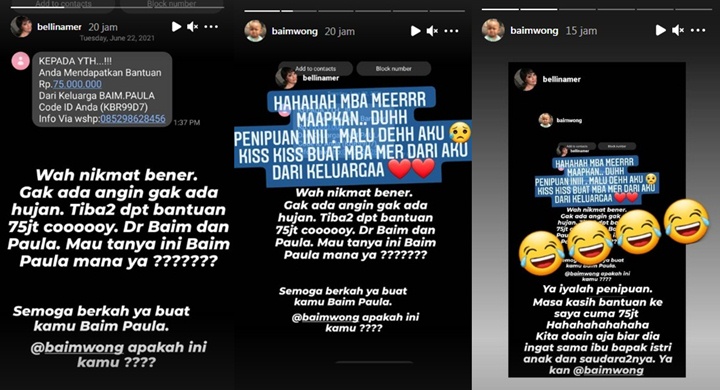 Meriam Bellina Kaget Dapat Bantuan \'Cuma\' 75 Juta dari Baim-Paula