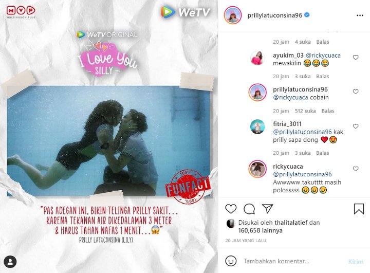 Ricky Cuaca Penasaran Rasanya Ciuman Di Dalam Kolam, Prilly Latuconsina Jawab Begini