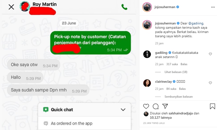 Joshua Suherman Titip Salam pada Gading Marten, Roy Marten Jadi Pengemudi Ojol?