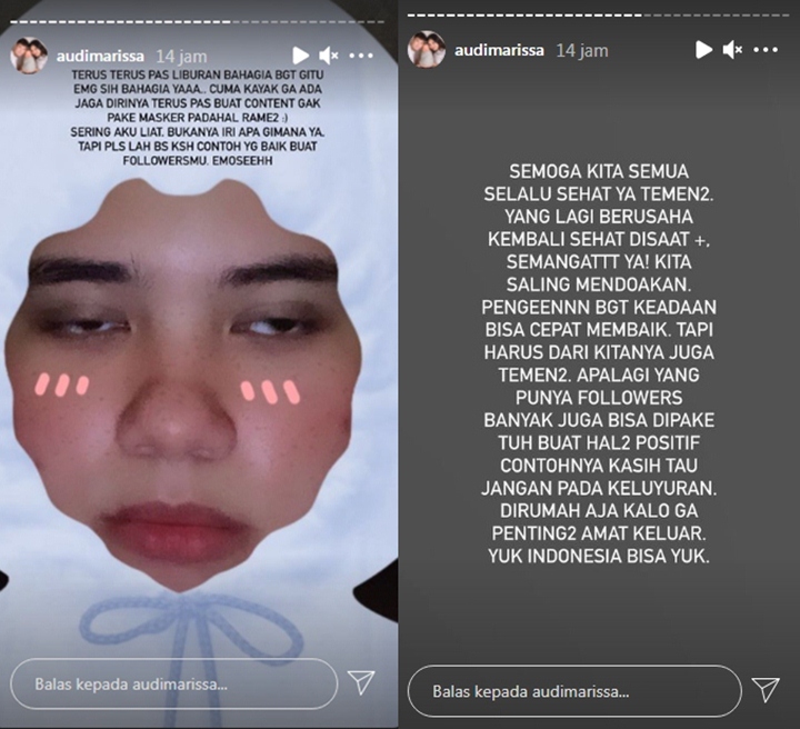 Audi Marissa Emosi Lihat Orang Liburan Saat Pandemi