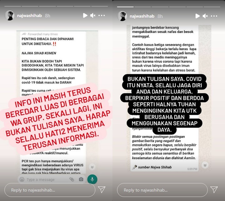 Heboh Najwa Shihab Dituding Tulis Surat Viral yang Ragukan Tes PCR, Begini Pembelaannya