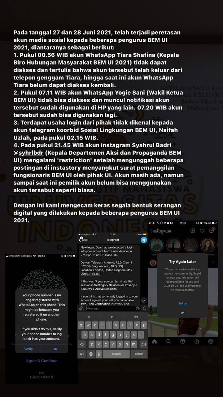 Medsos Pengurus BEM UI Diretas Usai Ramai \'Jokowi: King of Lip Service\' Langsung Didukung BEM SI
