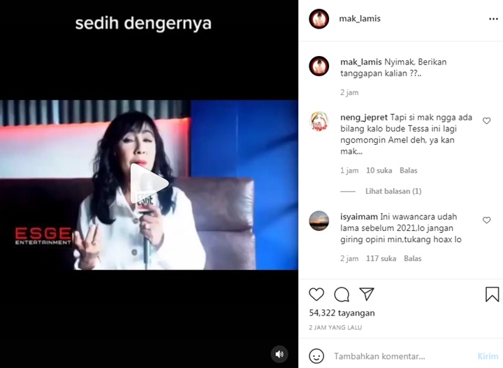 Tessa Mariska Singgung Pansos Dikira Sindir Amel \'Kembaran\' Nike Ardilla