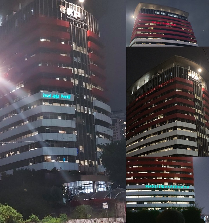Ini Kata KPK Usai Gedung \'Diserang\' Laser Bentuk Tagar \'Berani Jujur Pecat!\'