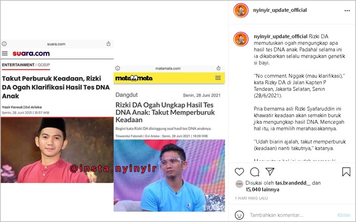 Rizki DA Masih Bungkam Soal Tes DNA Anak, Hasilnya Sudah Keluar?