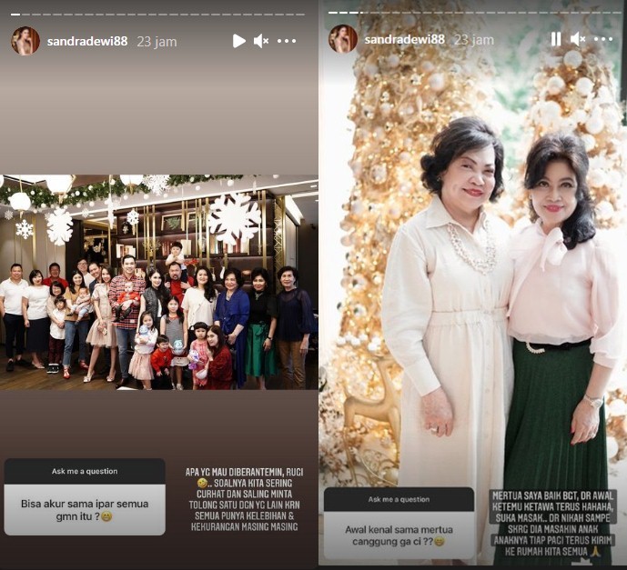 Hubungan Sandra Dewi dengan Mertua dan Ipar