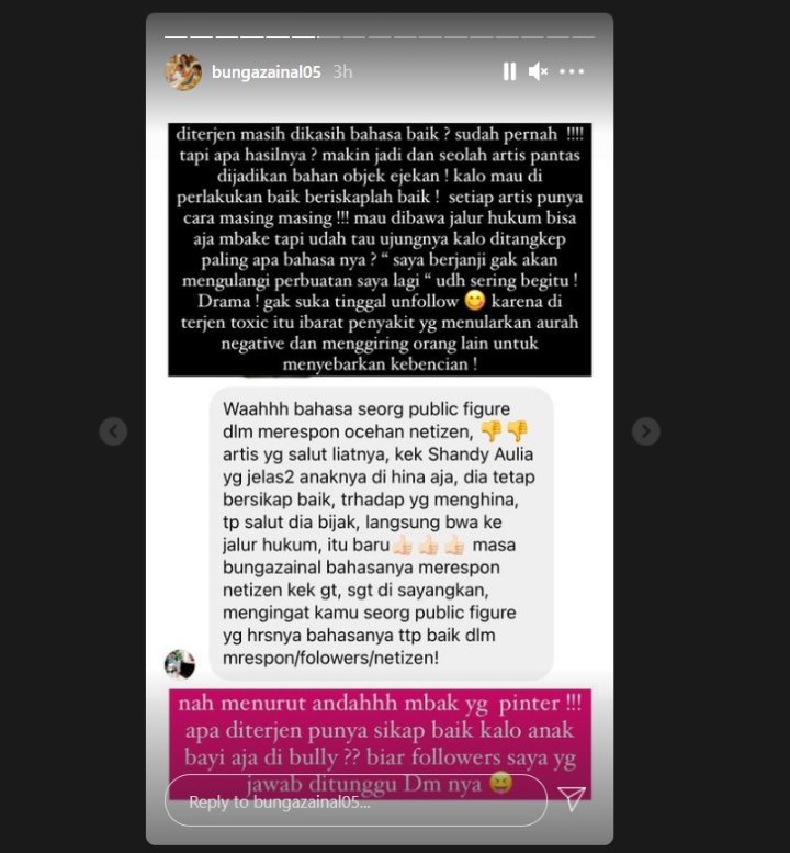 Bunga Zainal Dibandingkan dengan Shandy Aulia Soal Sikap Saat Hadapi Netizen