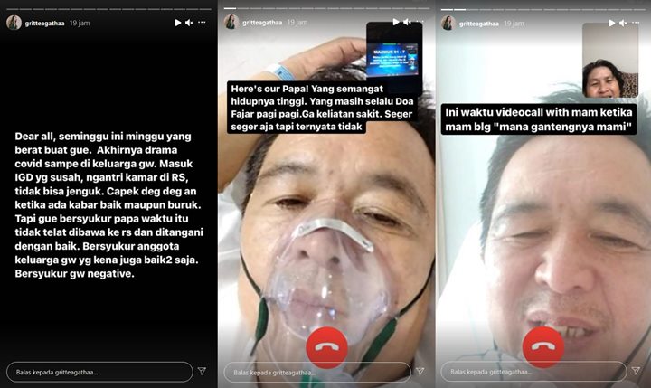 Ayah Gritte Agatha Positif COVID-19, Ungkap Sulitnya Masuk IGD Hingga Ngantri Kamar di Rumah SakitO