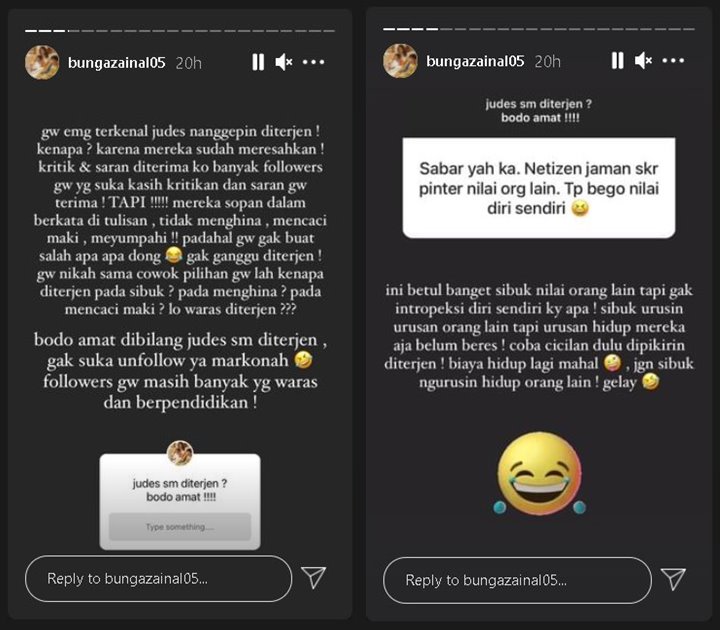 Dikenal Judes Saat Tanggapi Netizen, Bunga Zainal Cuek ‘Bungkam’ Lewat Penjelasan Begini