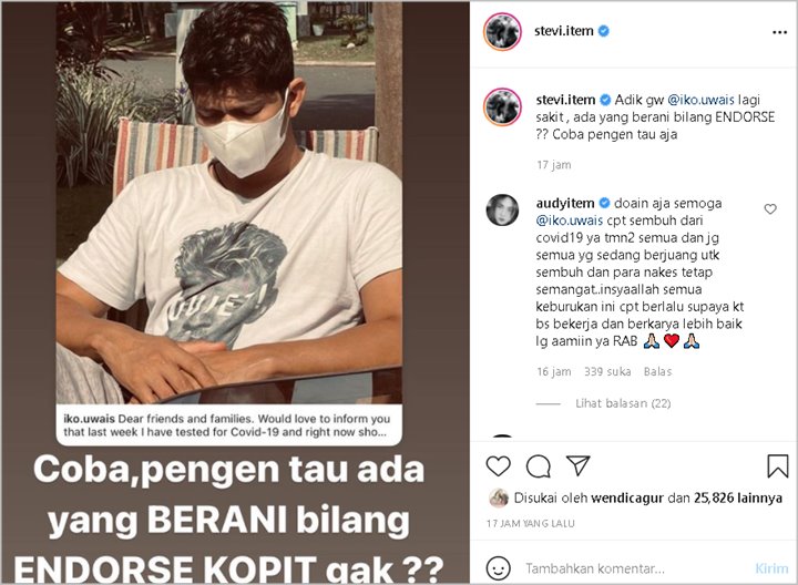 Iko Uwais Kabarkan Positif Covid-19, Pertanyaan Stevi Item: Ada yang Berani Bilang Endorse?
