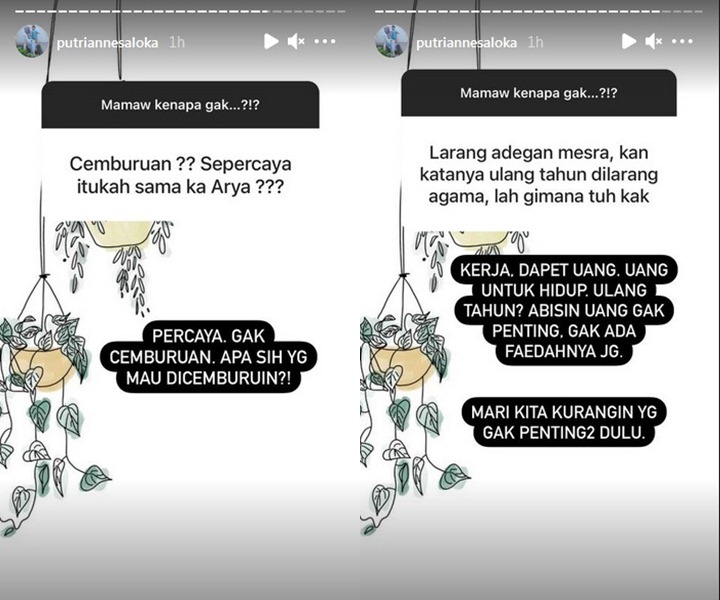 Tegaskan Tak Cemburu, Putri Anne Justru Ngaku Sering Minta Arya Saloka Lebih Mesra Saat Berakting