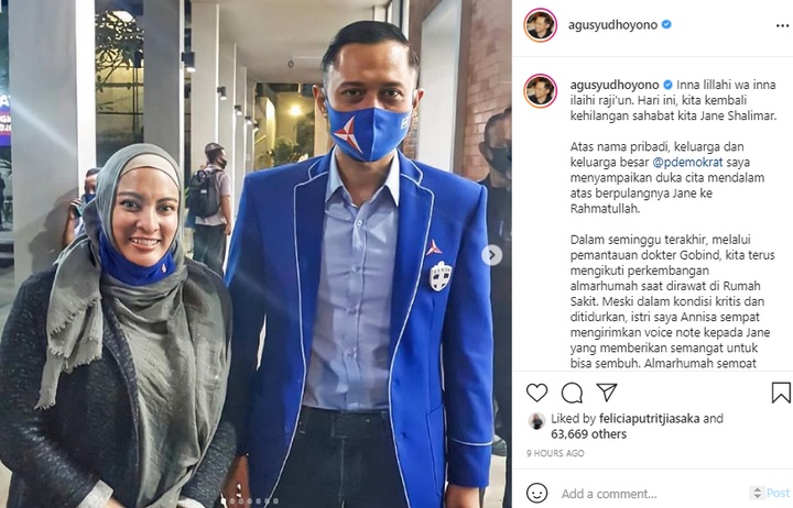Duka AHY Untuk Jane Shalimar
